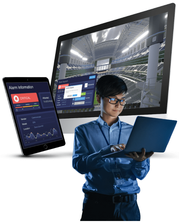 VenueView 3D venue network monitoring visual